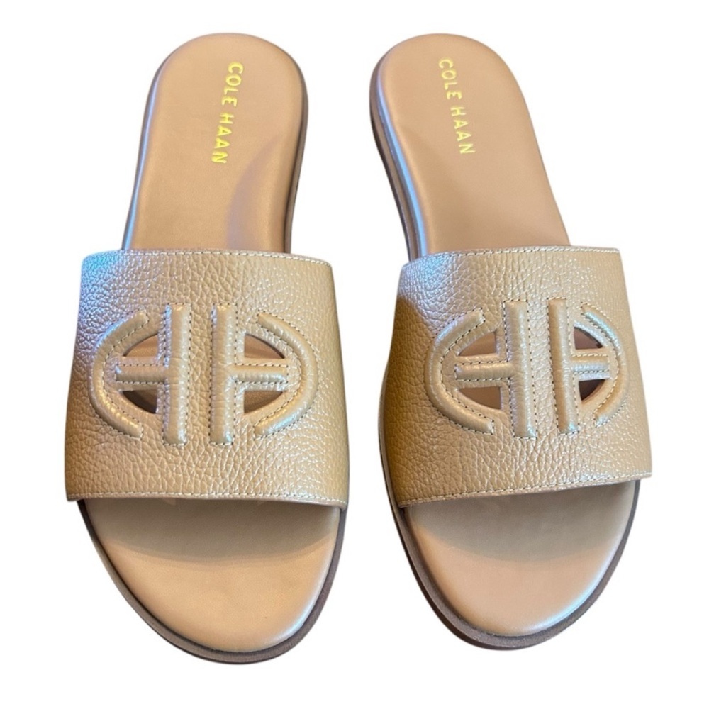Cole Haan Flynn Logo Leather Slide Sandals NEW Size 7.5